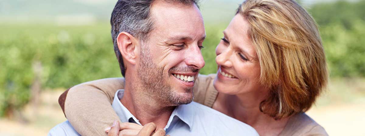 Happy couple outside